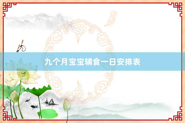 九个月宝宝辅食一日安排表
